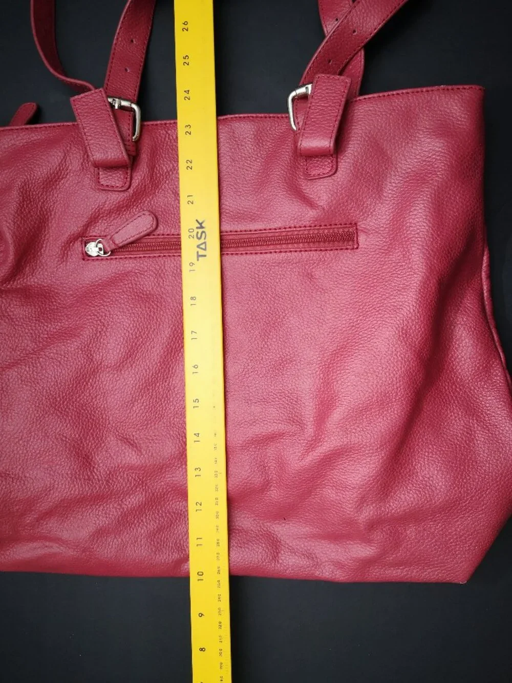 Raisa by Heys Pink Adjustable Strap Pebble Finish Leather Large Tote Bag Lined - Picture 12 of 15